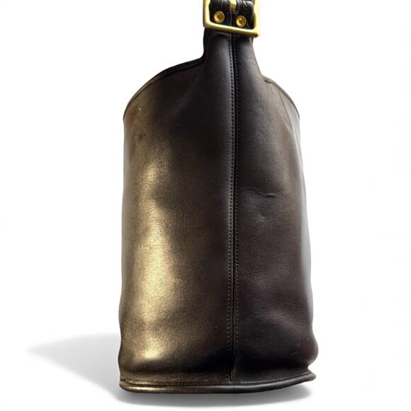 Vintage COACH 9953 Helen Berg's Legacy Black Leather Bucket Bag Brass - Picture 7 of 11